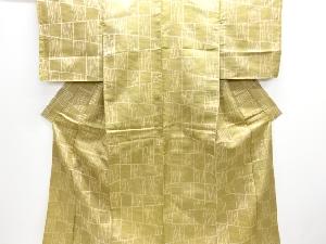 大正ロマン　変わり市松模様織り出しお召着物